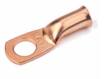 10 Terminales de cobre, de 3/8" para conexion a baterías, 4 AWG