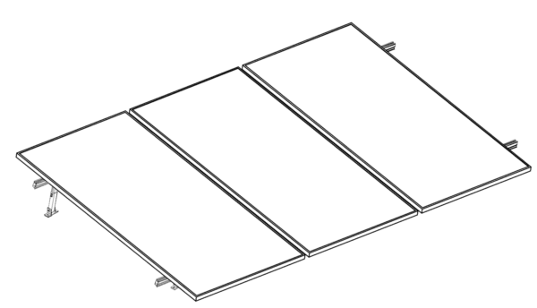 Estructura para Paneles Solares – 3 paneles a 20° hasta 1135mm