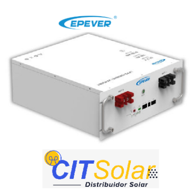 EPEVER Bateria de Litio LFP EP SOLAR de 51.2V, 100AH y 5.12kWh, 5,000 Ciclos de descarga