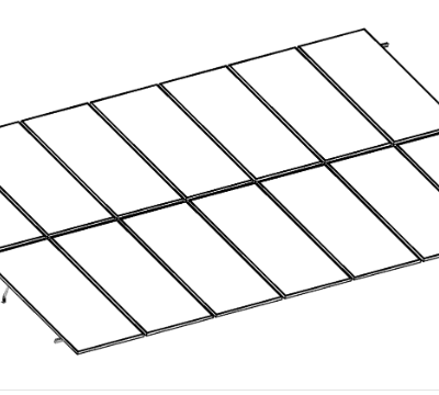 Estructura para Paneles Solares – Doble Fila 14 paneles a 20° hasta 1135mm
