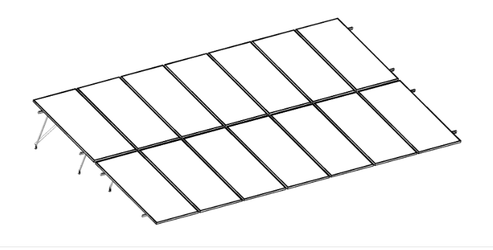 Estructura para Paneles Solares – Doble Fila 14 paneles a 20° hasta 1135mm