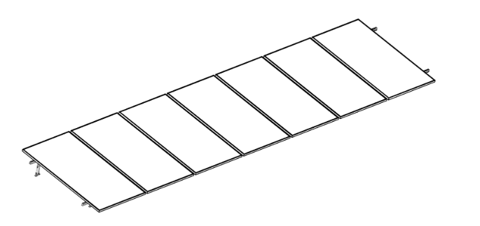 Sistema de montaje para 7 paneles de 10° a 20° hasta 1135mm